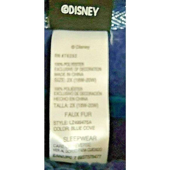 Disney‎ Women's 2X Mickey Mouse Dream Plush Fleece Blue Pajama Top 2XL Plus - Picture 5 of 6